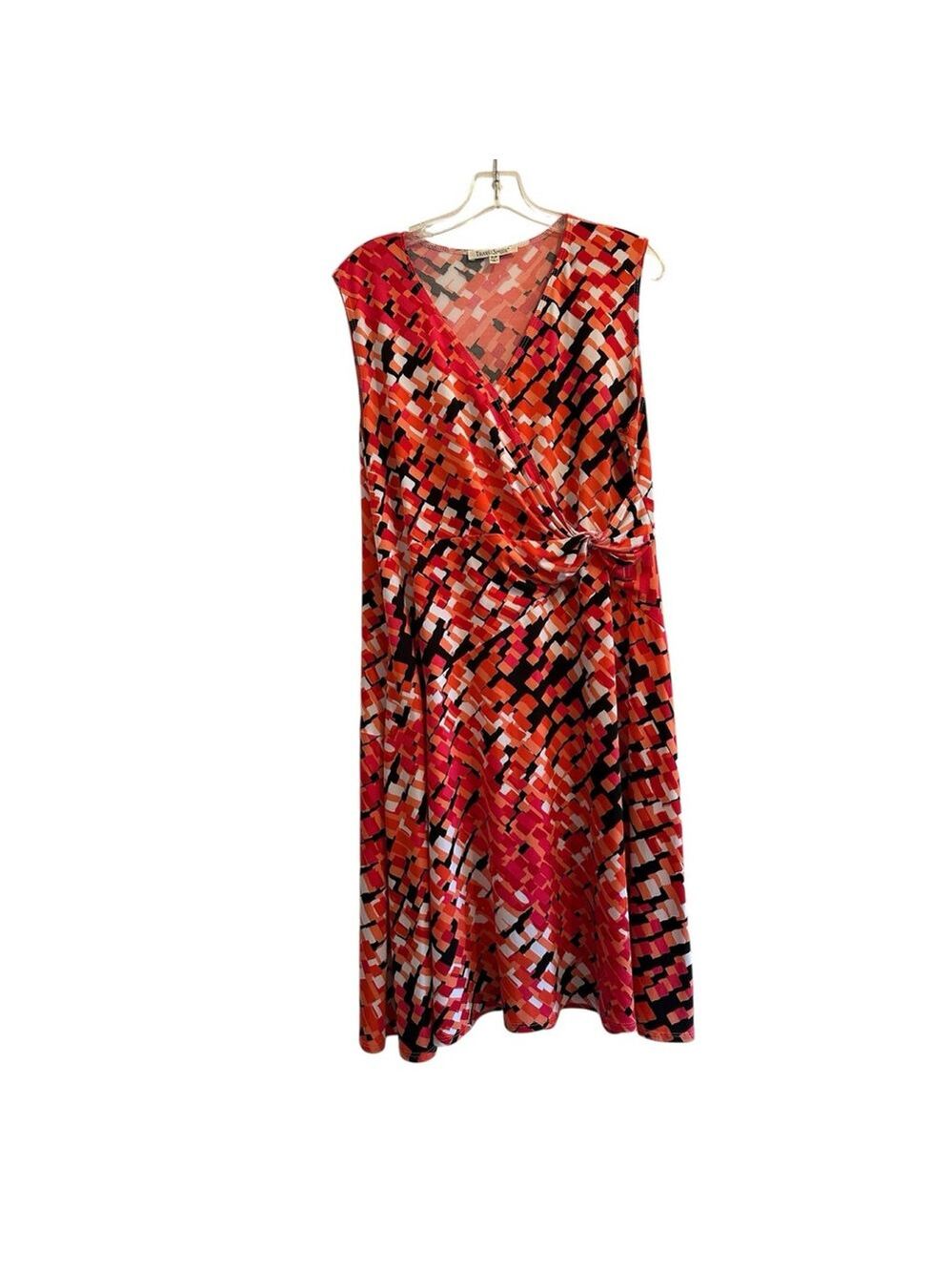 Travel Smith Surplice Bodice Sleeveless Shift Dress Womens XLP PETITE Geometric - Picture 5 of 17